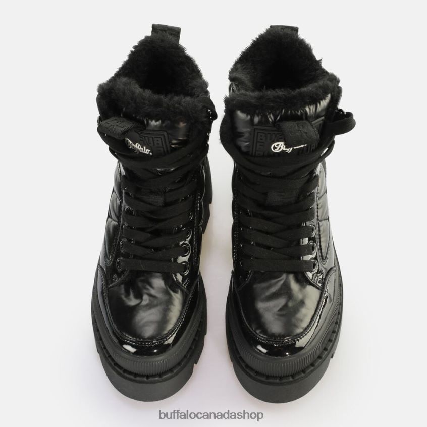 Raven Snow Laceup Mid Ankle-Boot vegan Black Buffalo ZL64TZ304 |Boots