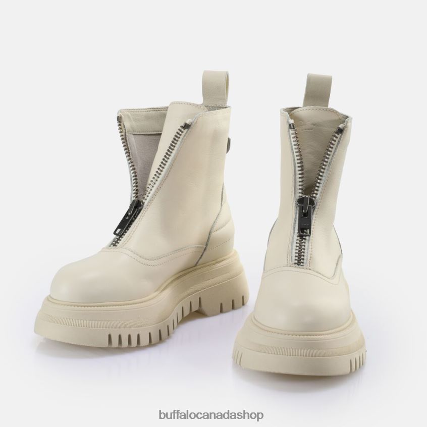 Shade Zip Mid Ankle Boot Cream Buffalo ZL64TZ467 |Boots