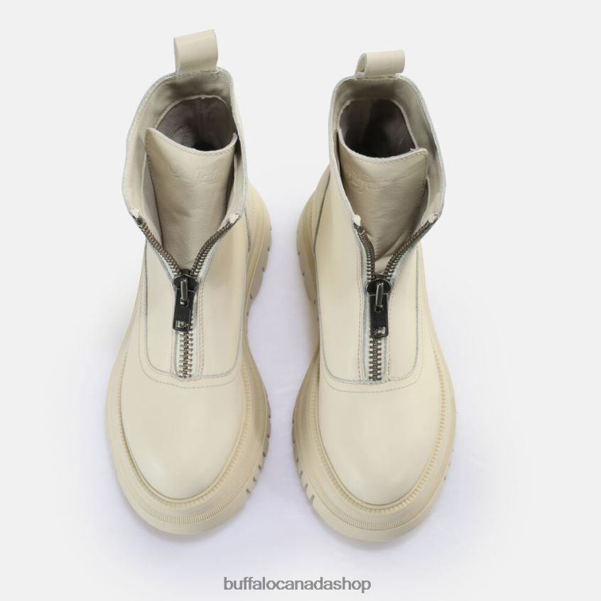 Shade Zip Mid Ankle Boot Cream Buffalo ZL64TZ467 |Boots