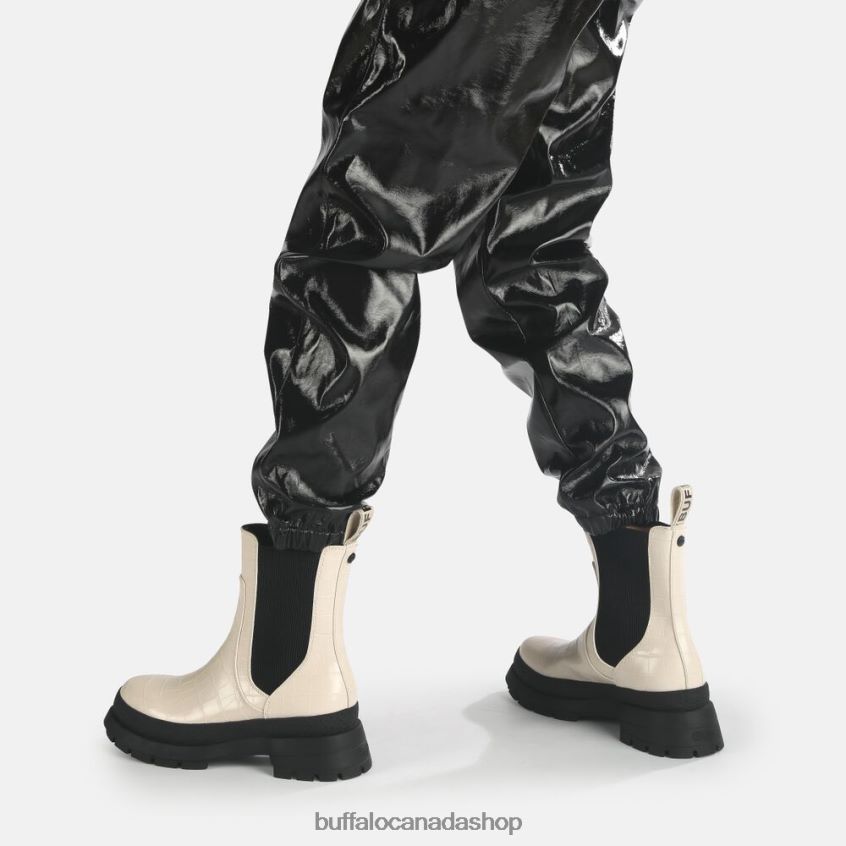 Simona Bootie Flat vegan Cream In Crocodile Look Buffalo ZL64TZ458 |Boots