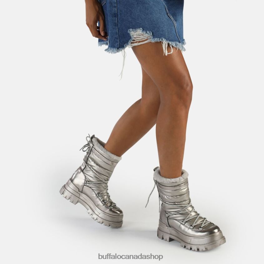 Aspha Blizzard Warm Boot vegan Silver/Grey Buffalo ZL64TZ475 |Boots