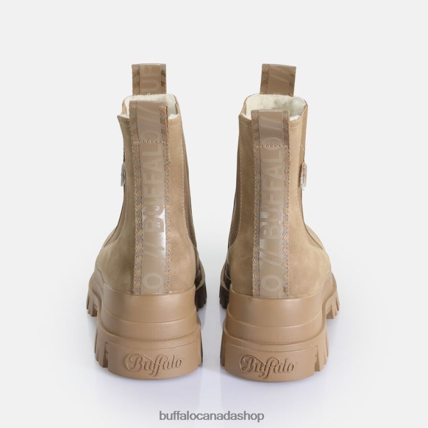 Aspha Chelsea Mid vegan nubuck fur Brown Buffalo ZL64TZ580 |Boots