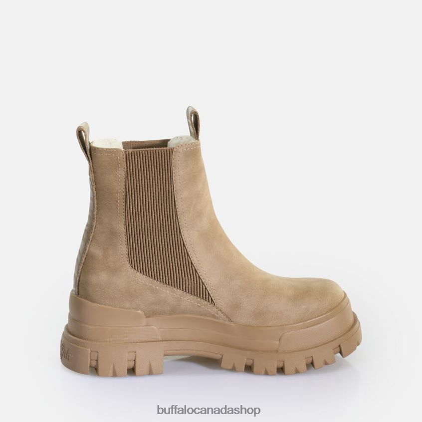 Aspha Chelsea Mid vegan nubuck fur Brown Buffalo ZL64TZ580 |Boots