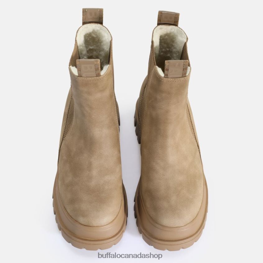 Aspha Chelsea Mid vegan nubuck fur Brown Buffalo ZL64TZ580 |Boots
