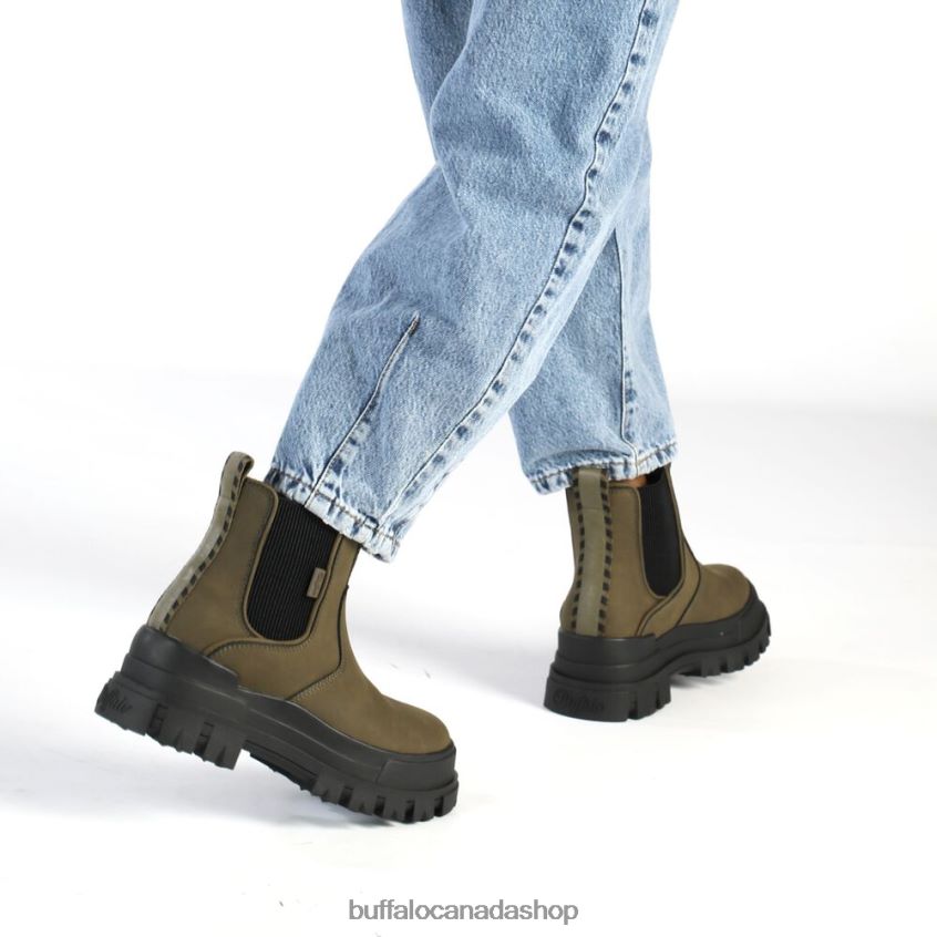 Aspha Chelsea Warm Boot vegan Khaki Buffalo ZL64TZ611 |Boots