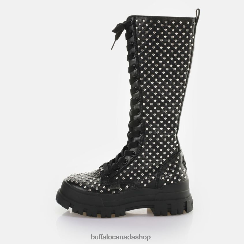 Aspha ON PIN Laceup HI Boot vegan Black Buffalo ZL64TZ507 |Boots