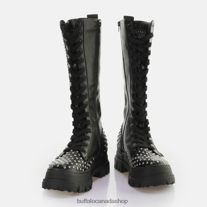 Aspha ON PIN Laceup HI Boot vegan Black Buffalo ZL64TZ507 |Boots