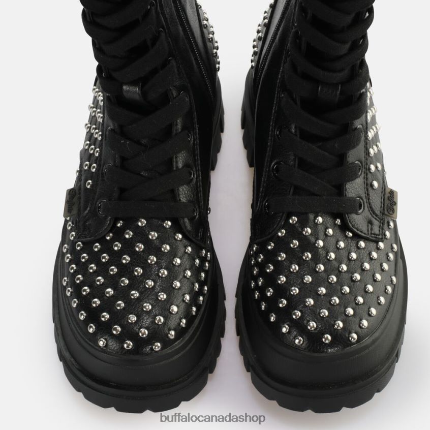 Aspha ON PIN Laceup HI Boot vegan Black Buffalo ZL64TZ507 |Boots