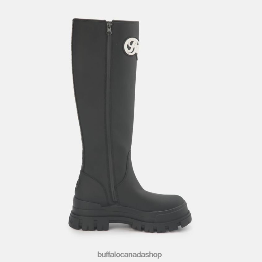 Aspha Rain Hi Boot Flat vegan Black Buffalo ZL64TZ233 |Boots