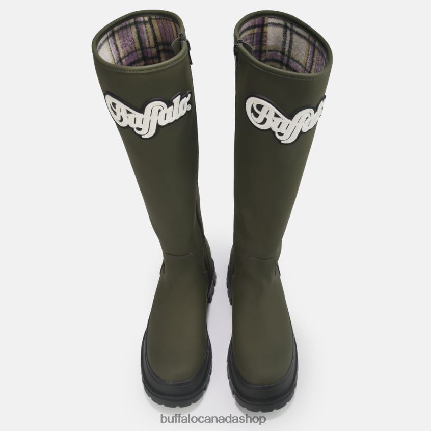 Aspha Rain Hi Boot Flat vegan Khaki Buffalo ZL64TZ232 |Boots