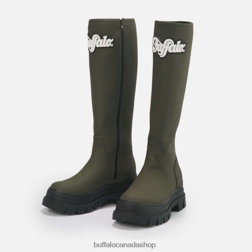 Aspha Rain Hi Boot Flat vegan Khaki Buffalo ZL64TZ232 |Boots