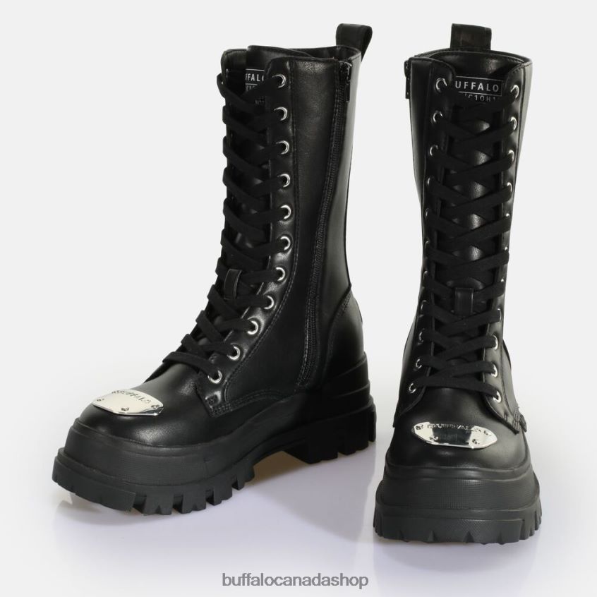 Aspha Steel Laceup HI Boot vegan Black Buffalo ZL64TZ629 |Boots