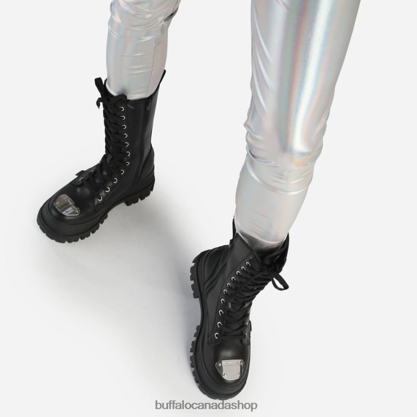 Aspha Steel Laceup HI Boot vegan Black Buffalo ZL64TZ629 |Boots