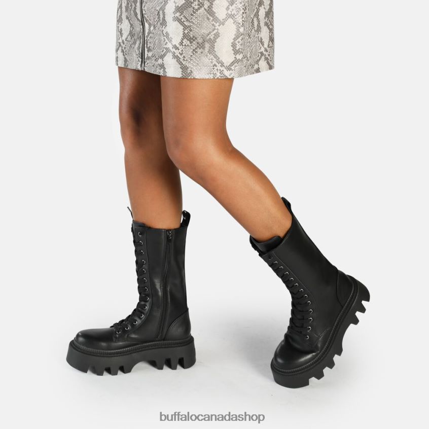 Flora Laceup HI Boot vegan Black Buffalo ZL64TZ649 |Boots