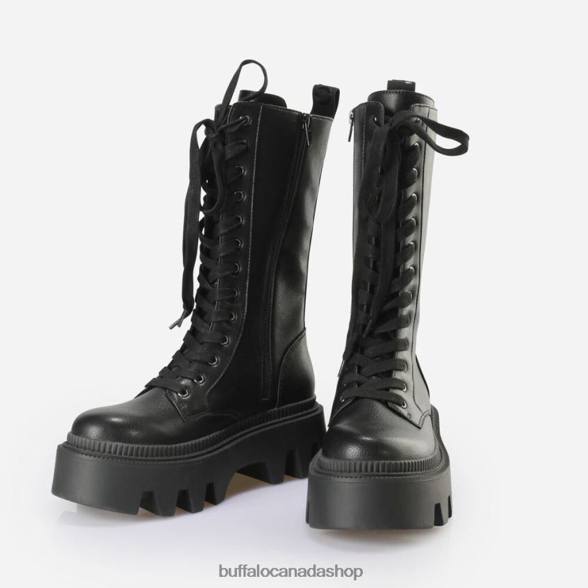 Flora Laceup HI Boot vegan Black Buffalo ZL64TZ649 |Boots