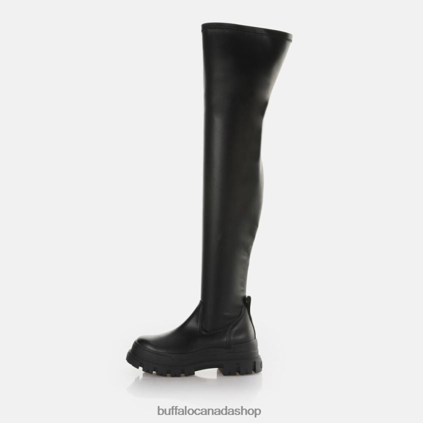 Aspha Stretch Overknee Ankle-Boot vegan Black Buffalo ZL64TZ474 |Boots