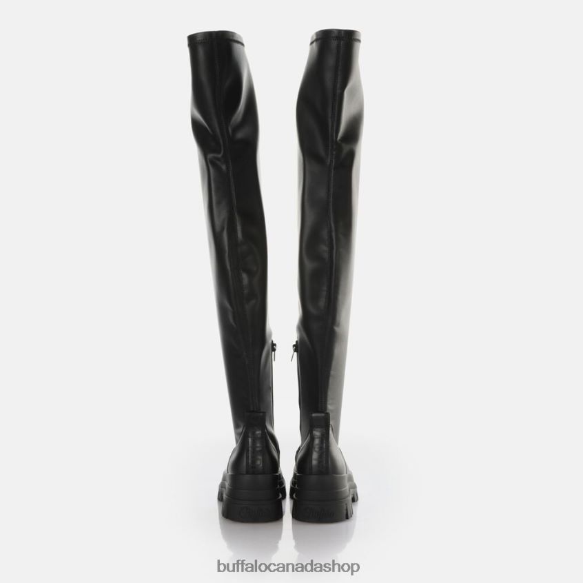 Aspha Stretch Overknee Ankle-Boot vegan Black Buffalo ZL64TZ474 |Boots