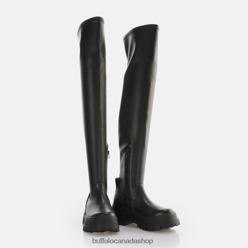 Aspha Stretch Overknee Ankle-Boot vegan Black Buffalo ZL64TZ474 |Boots