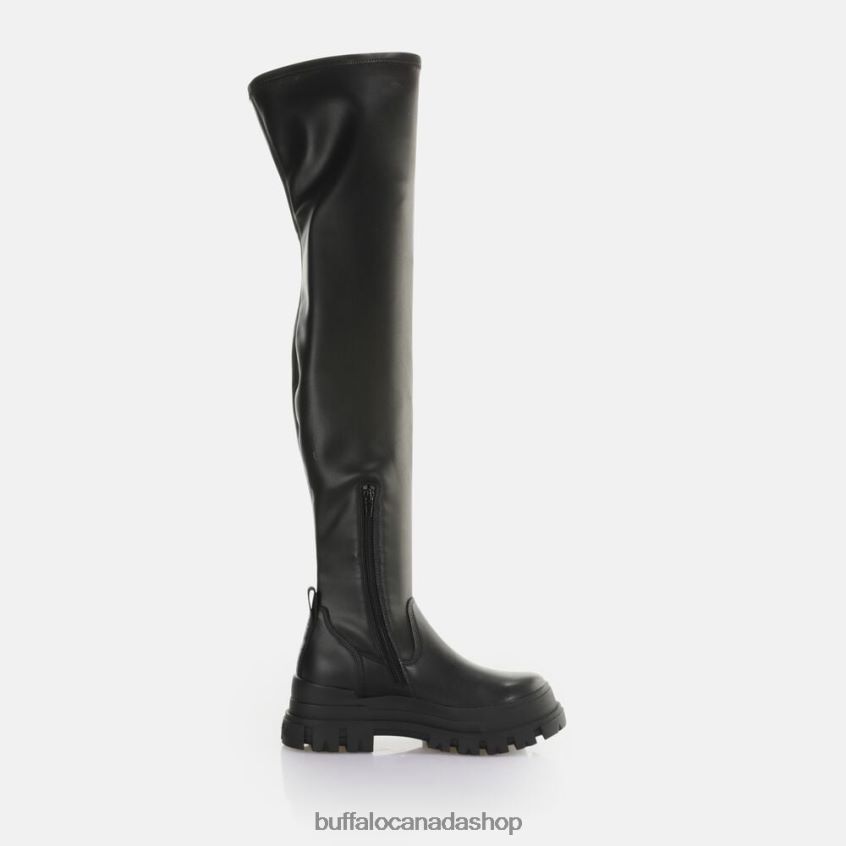 Aspha Stretch Overknee Ankle-Boot vegan Black Buffalo ZL64TZ474 |Boots