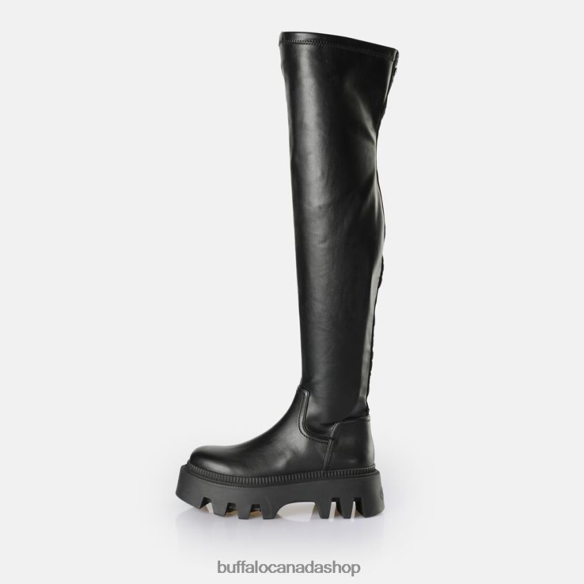 Flora overknee boot vegan Black Buffalo ZL64TZ633 |Boots