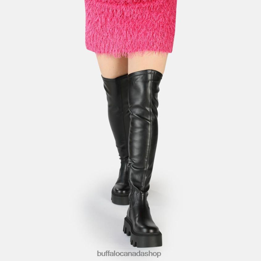Flora overknee boot vegan Black Buffalo ZL64TZ633 |Boots