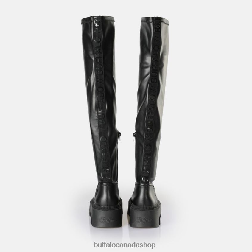 Flora overknee boot vegan Black Buffalo ZL64TZ633 |Boots