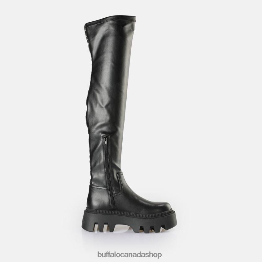 Flora overknee boot vegan Black Buffalo ZL64TZ633 |Boots