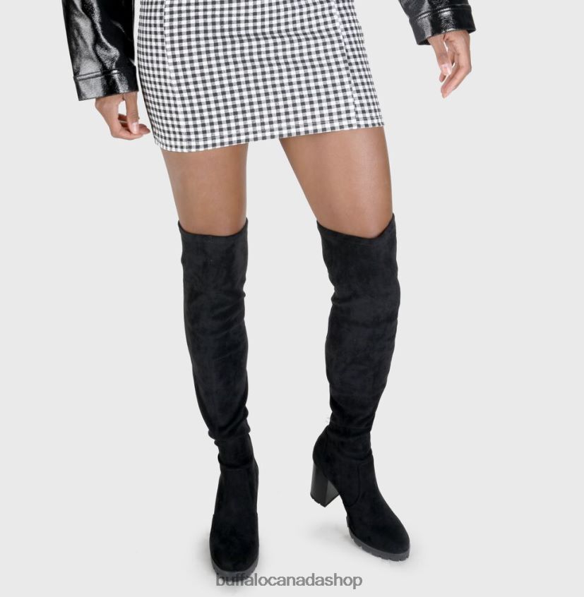 Madyson Overknee vegan Black Buffalo ZL64TZ560 |Boots
