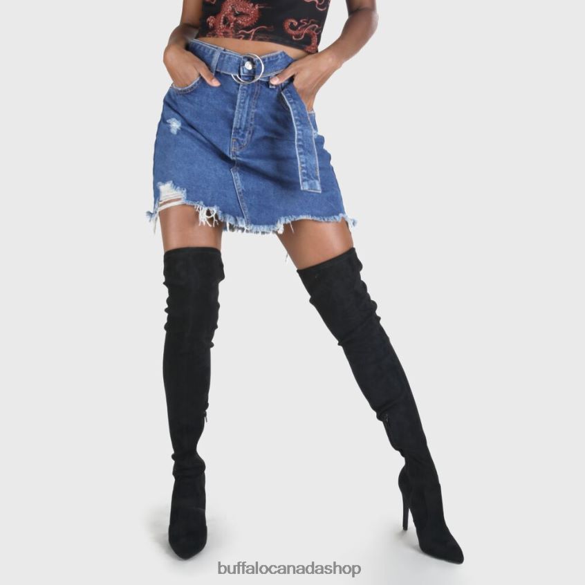 Marjorie Over-the-knee vegan Black Buffalo ZL64TZ103 |Boots