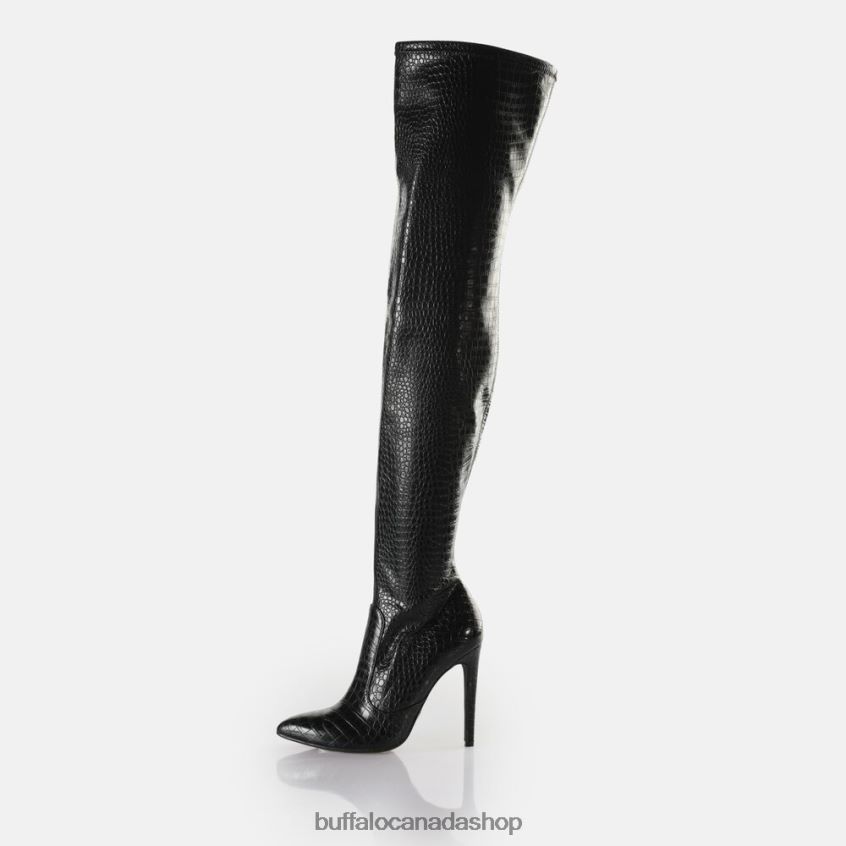 Marjorie Overknee Mid Boot vegan Black Buffalo ZL64TZ823 |Boots