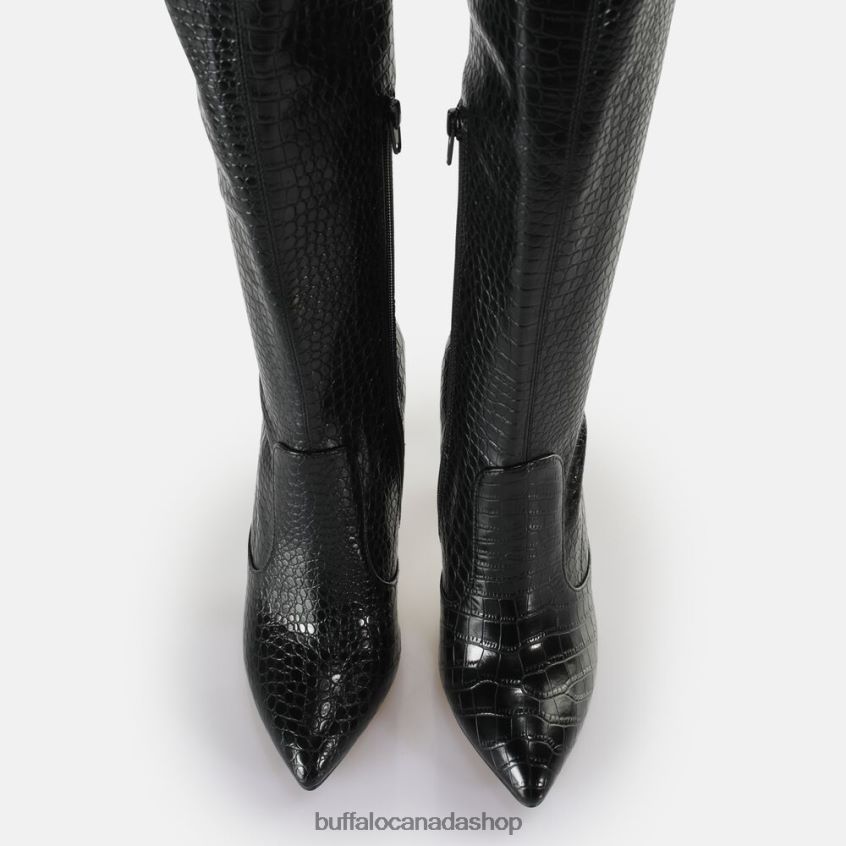 Marjorie Overknee Mid Boot vegan Black Buffalo ZL64TZ823 |Boots