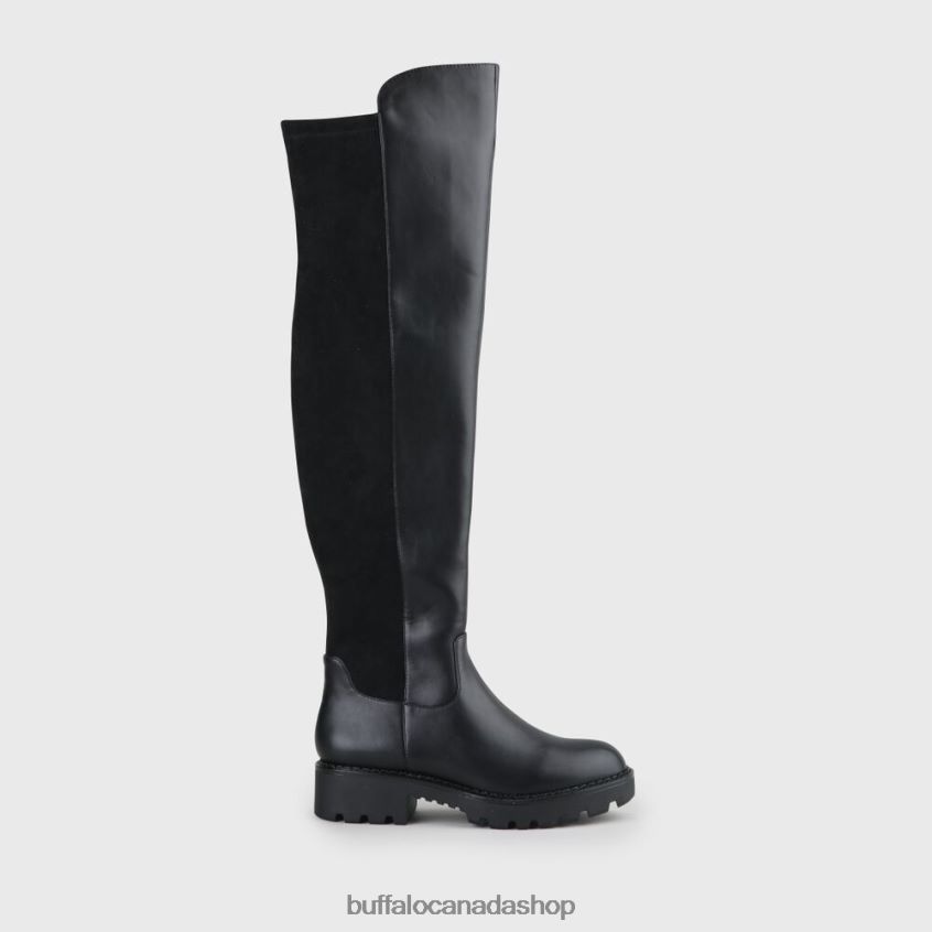 Mireya Overknee Boots vegan Black Buffalo ZL64TZ477 |Boots
