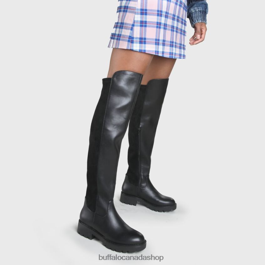 Mireya Overknee Boots vegan Black Buffalo ZL64TZ477 |Boots