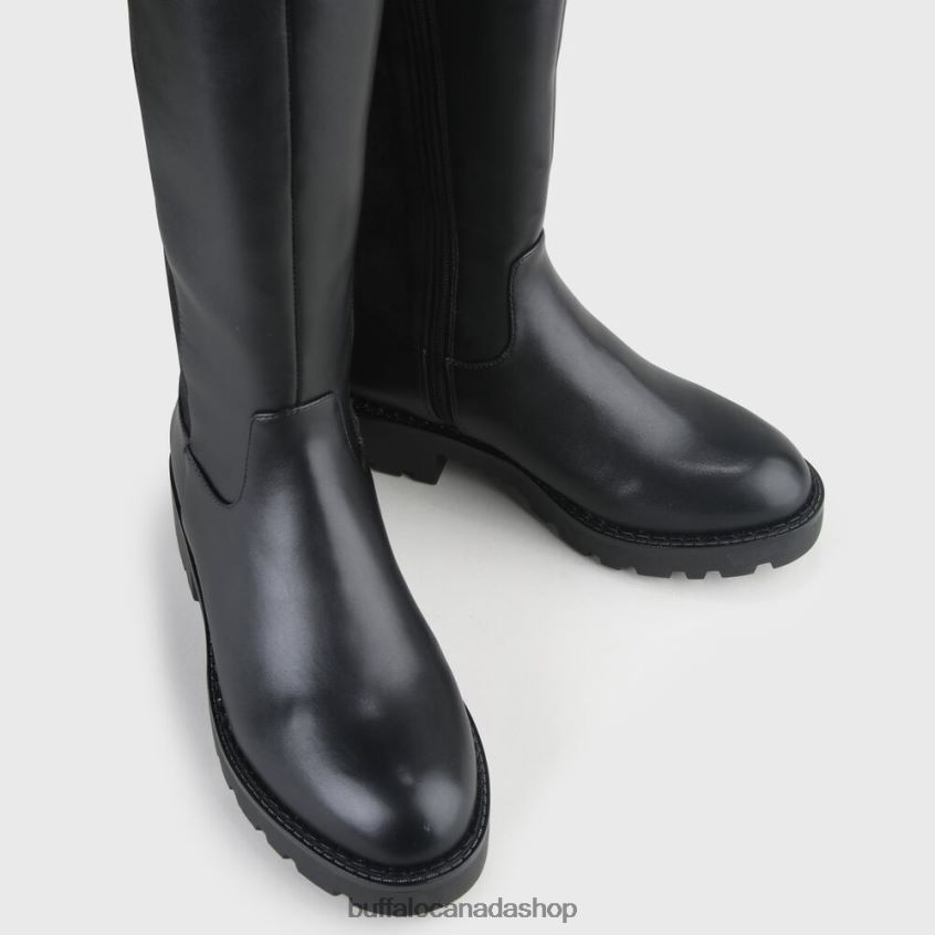 Mireya Overknee Boots vegan Black Buffalo ZL64TZ477 |Boots