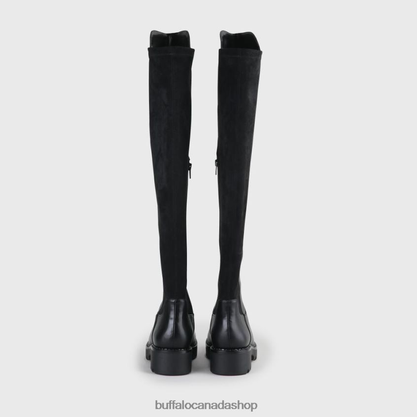 Mireya Overknee Boots vegan Black Buffalo ZL64TZ477 |Boots