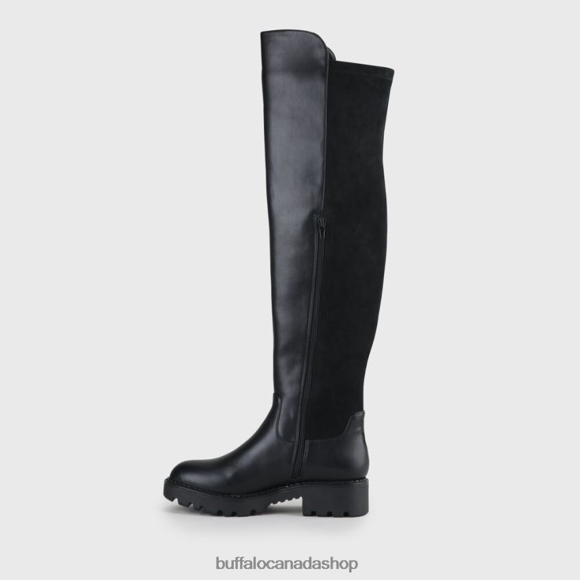 Mireya Overknee Boots vegan Black Buffalo ZL64TZ477 |Boots