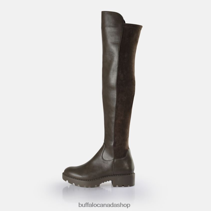 Mireya overknee boot vegan Taupe Buffalo ZL64TZ610 |Boots