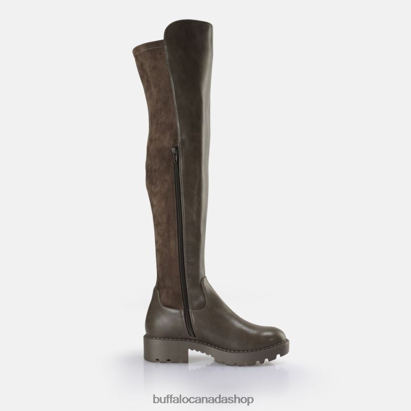 Mireya overknee boot vegan Taupe Buffalo ZL64TZ610 |Boots
