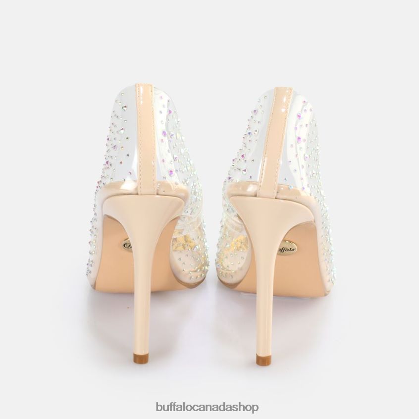 Juliette Diamond Pump vegan Transparent/Cream Buffalo ZL64TZ378 |Heels