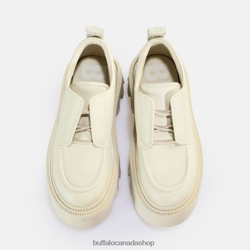 Flora Laceup LO loafer vegan Cream Buffalo ZL64TZ811 |Loafers
