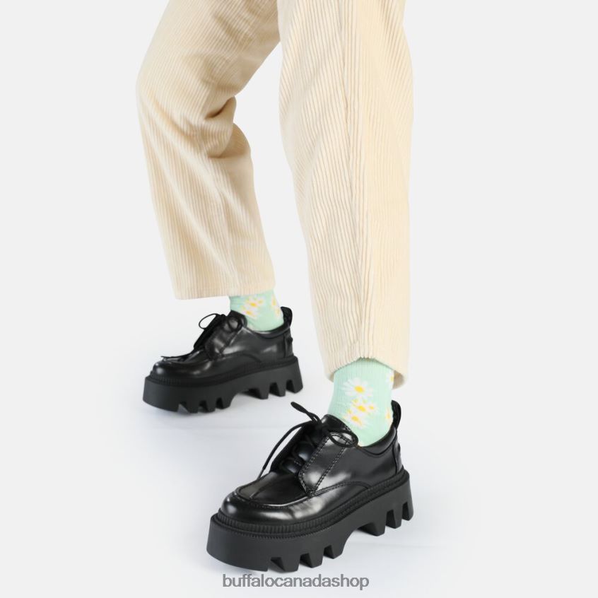 Flora Laceup LO vegan loafer Black Buffalo ZL64TZ694 |Loafers