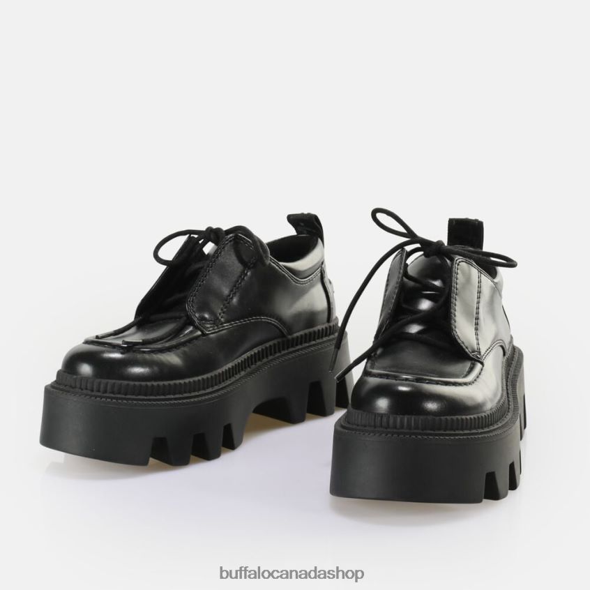 Flora Laceup LO vegan loafer Black Buffalo ZL64TZ694 |Loafers