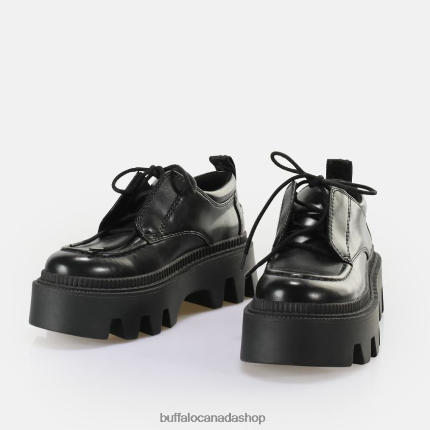 Flora Laceup LO vegan loafer Black Buffalo ZL64TZ766 |Loafers