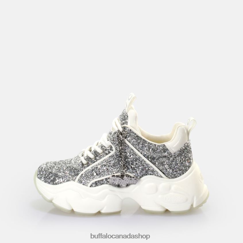 Binary Glam Sneaker Sneaker Low vegan White/Silver Buffalo ZL64TZ501 |Sneakers
