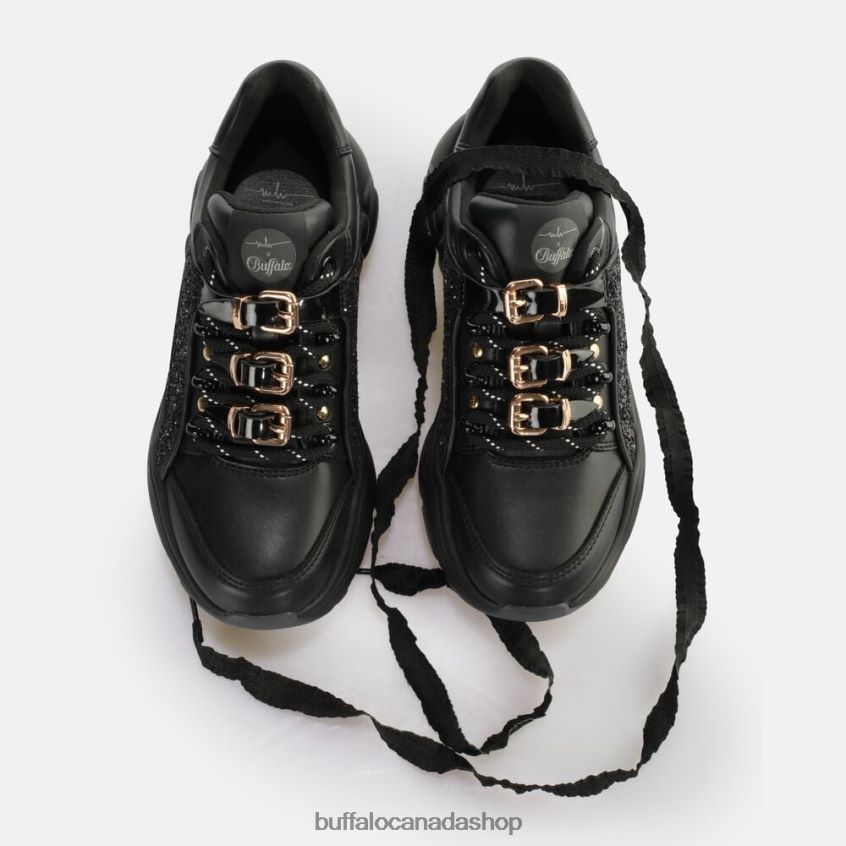 Binary Glam Sneaker vegan Glitter/Black Buffalo ZL64TZ322 |Sneakers