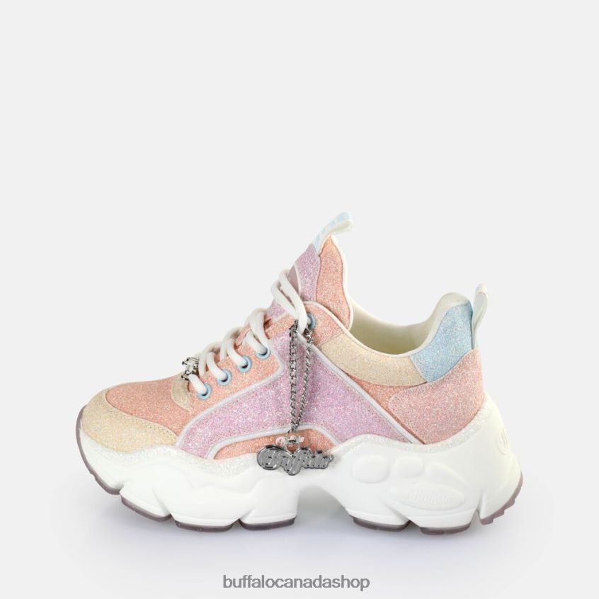 Binary Glam Sneakers Low vegan Peach Multi Buffalo ZL64TZ324 |Sneakers