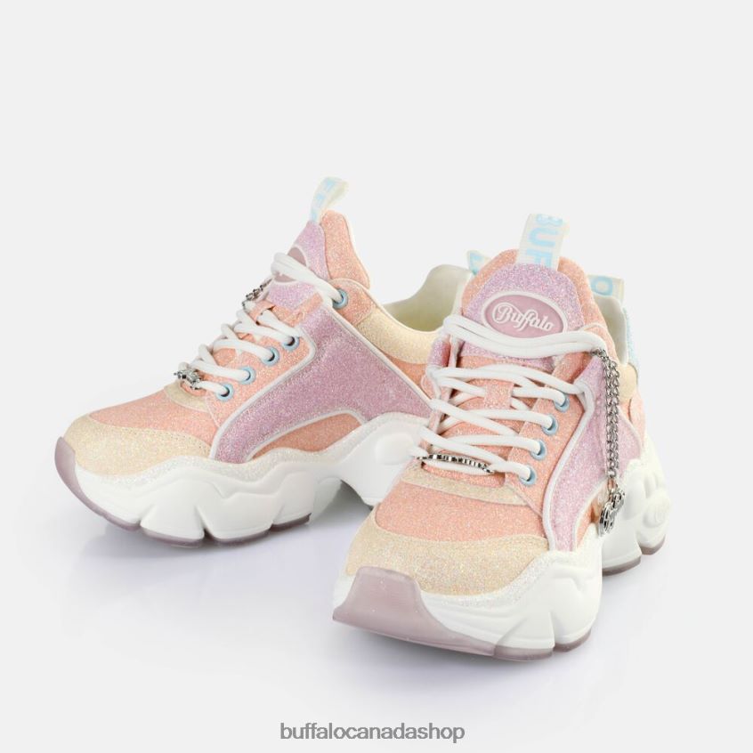 Binary Glam Sneakers Low vegan Peach Multi Buffalo ZL64TZ324 |Sneakers