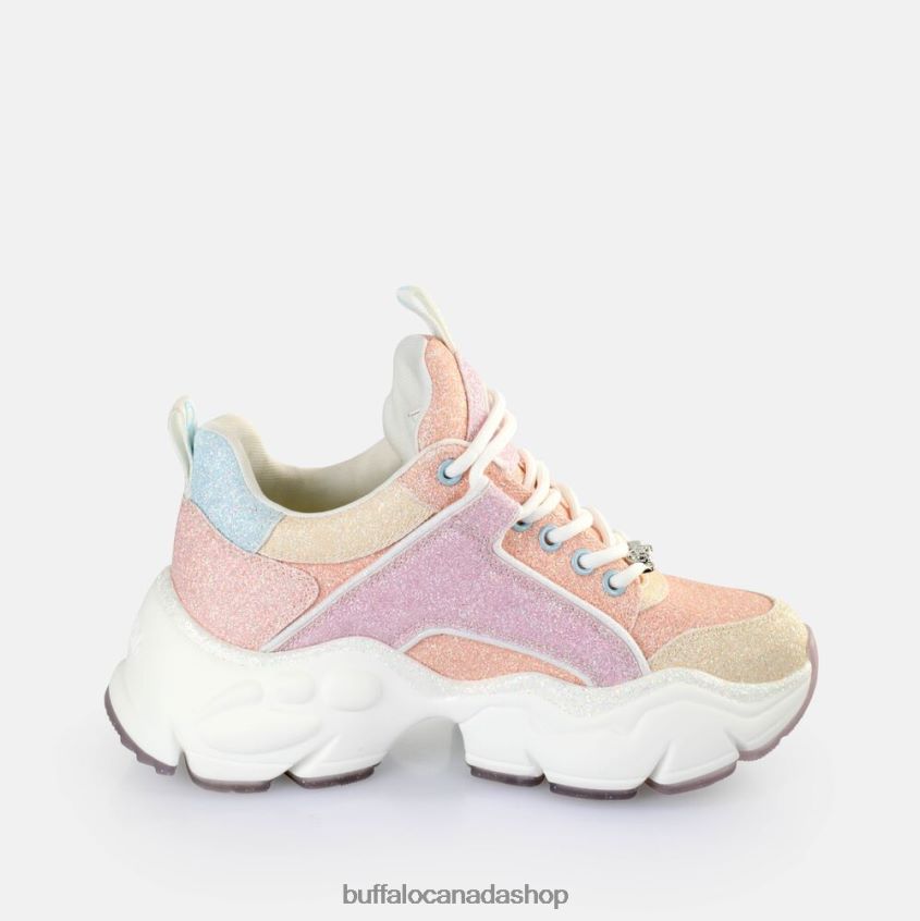 Binary Glam Sneakers Low vegan Peach Multi Buffalo ZL64TZ324 |Sneakers