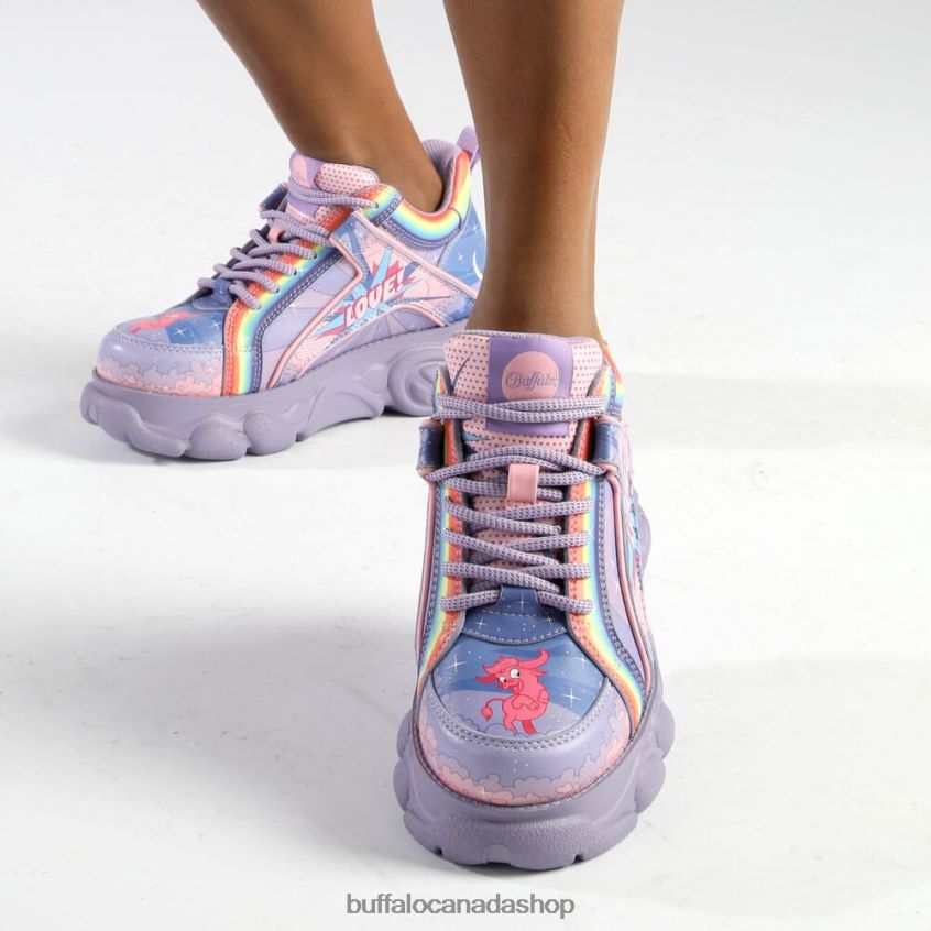 CLD Corin Graffiti Sneakers Low vegan Purple Love Buffalo ZL64TZ139 |Sneakers