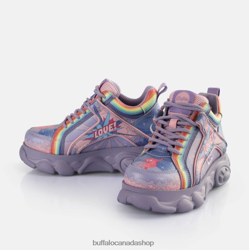 CLD Corin Graffiti Sneakers Low vegan Purple Love Buffalo ZL64TZ139 |Sneakers